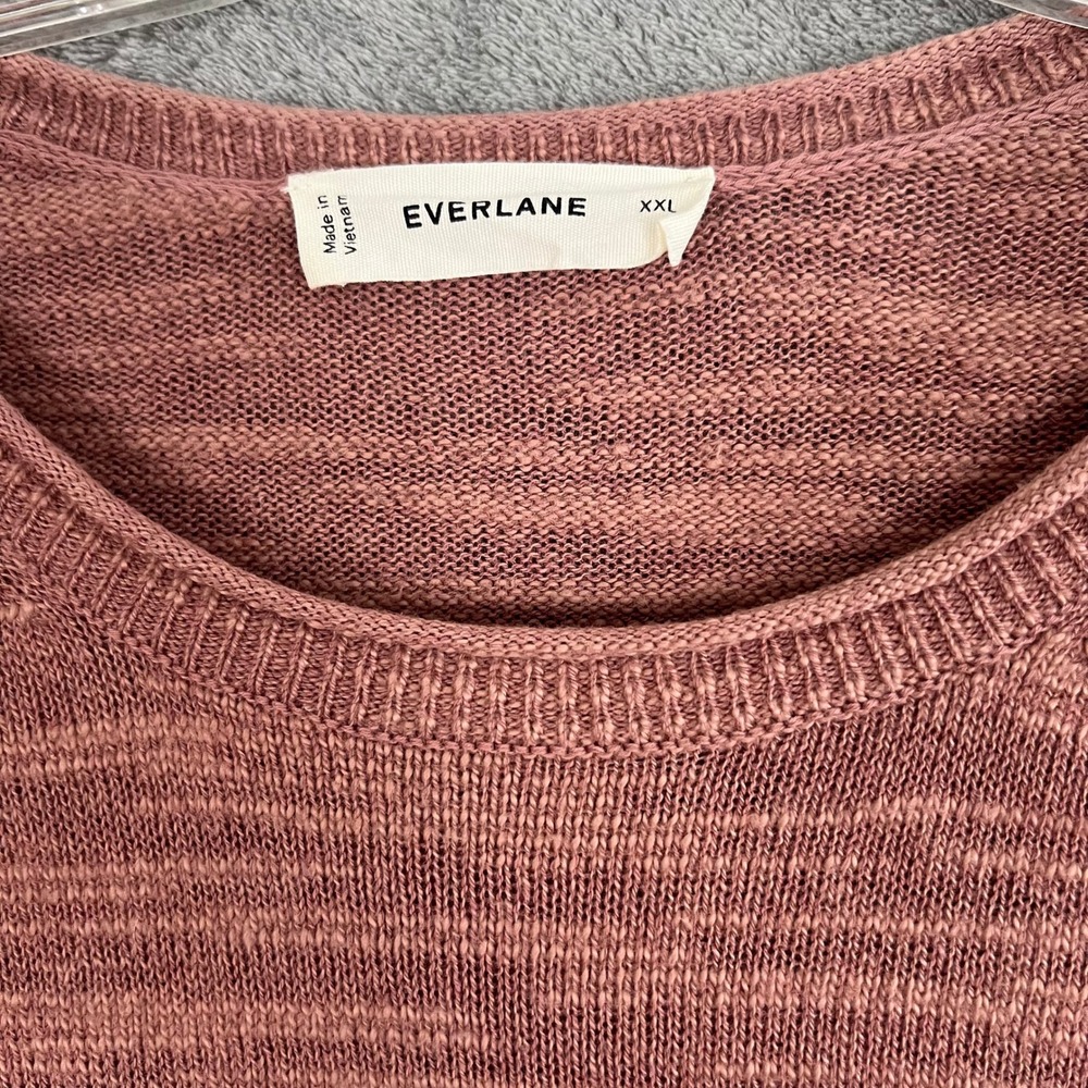 Everlane Muscle Sweater Vest‎ Womens XXL Dusty Rose Linen Organic Cotton - Picture 3 of 9
